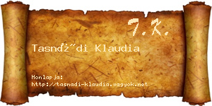 Tasnádi Klaudia névjegykártya