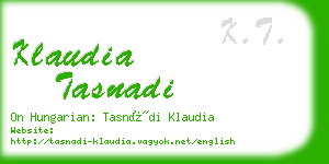 klaudia tasnadi business card